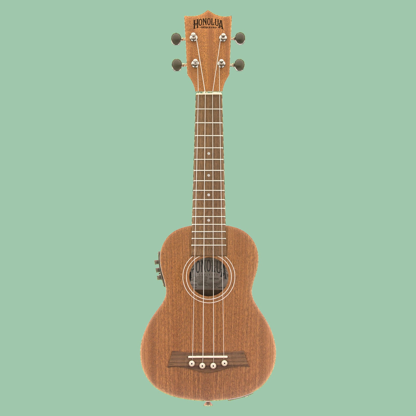 Honolua Honu Soprano Acoustic Electric Ukulele, full front view
