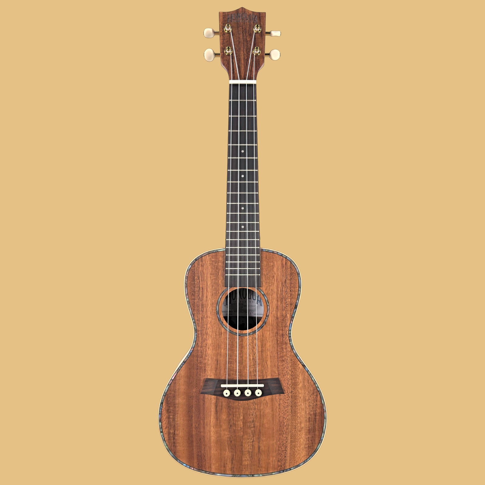 Honolua Kohola Deluxe Solid Top Concert Ukulele, full front view
