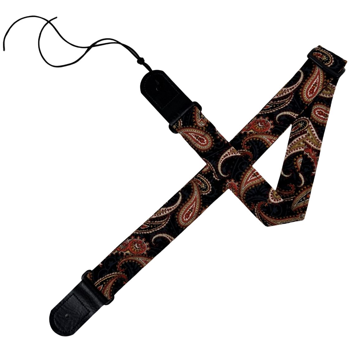 Quilts and Ukuleles Black Paisley 1.5" Ukulele Strap
