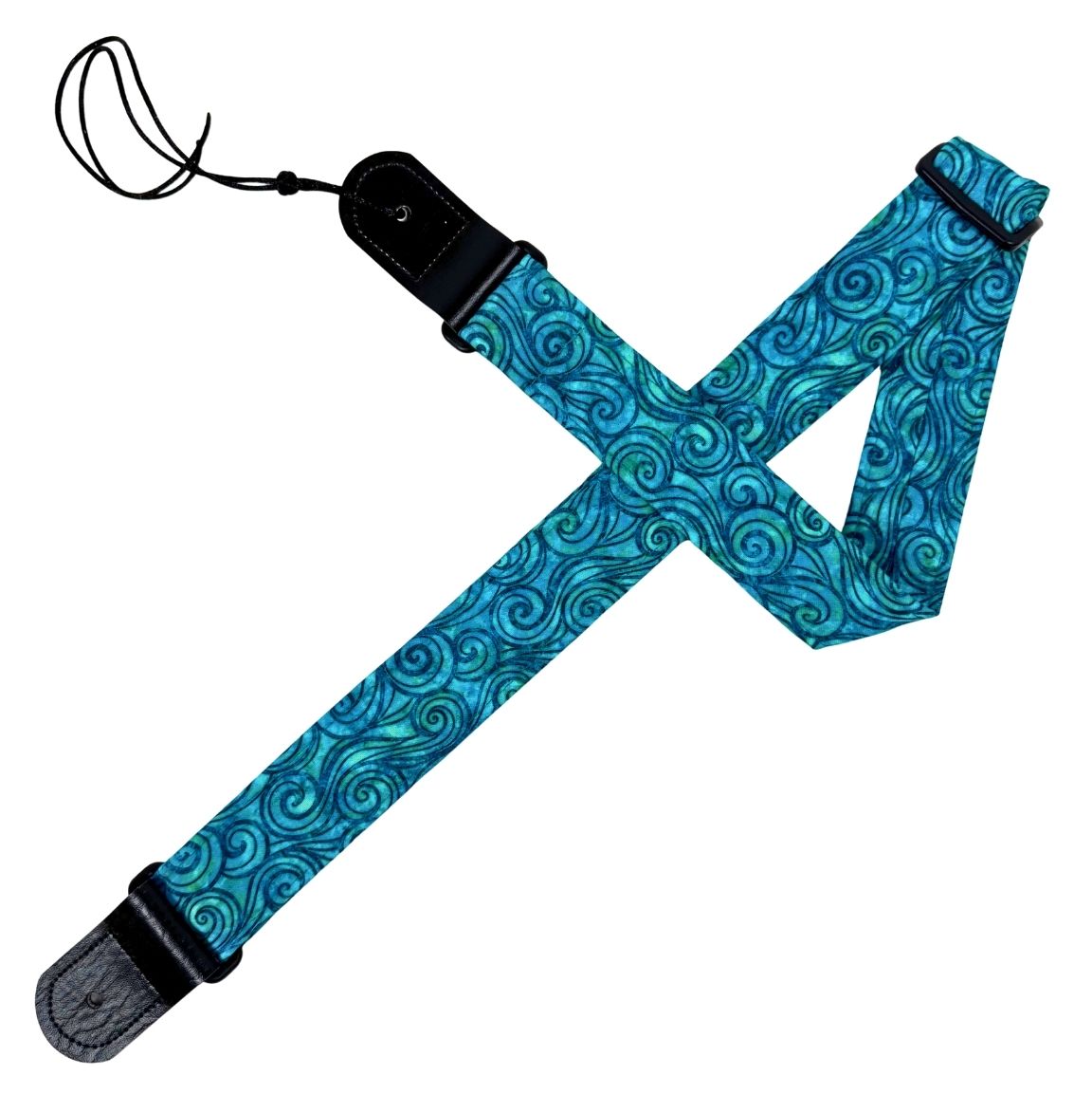 Quilts and Ukuleles Oceanic Teal 1.5" Ukulele Strap