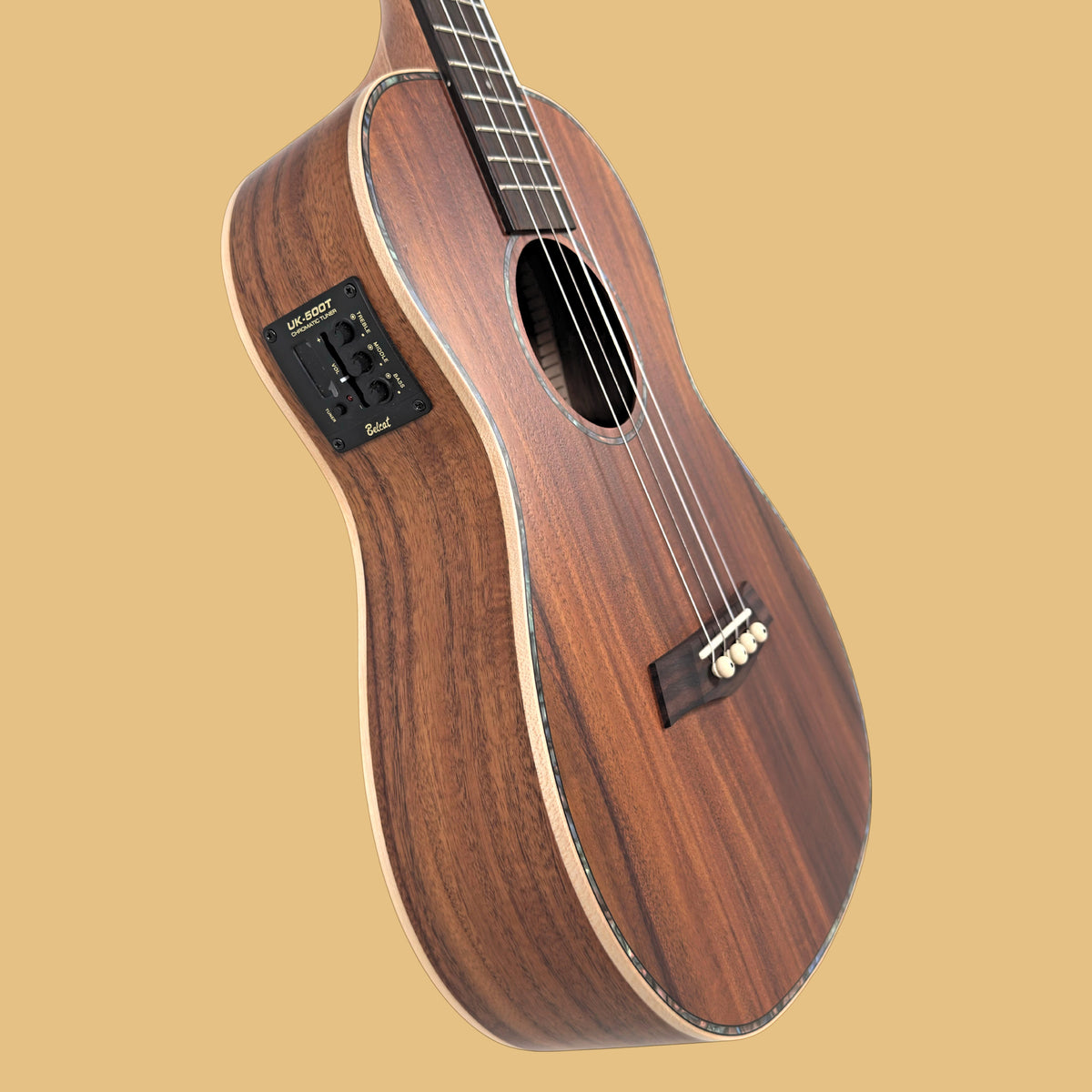 Kohala Deluxe Solid Top Baryton Acoustique Électrique Ukulélé