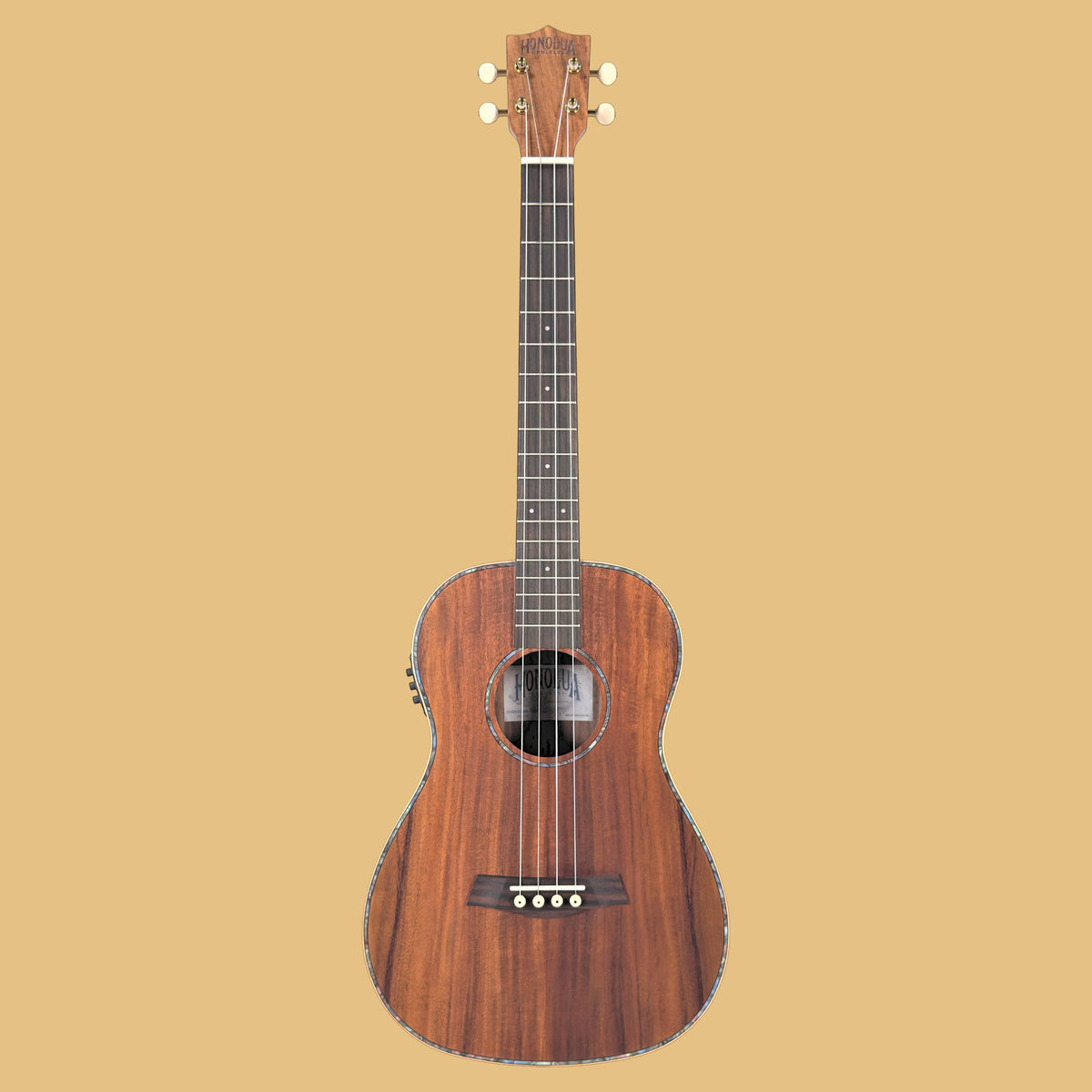 Kohala Deluxe Solid Top Baryton Acoustique Électrique Ukulélé