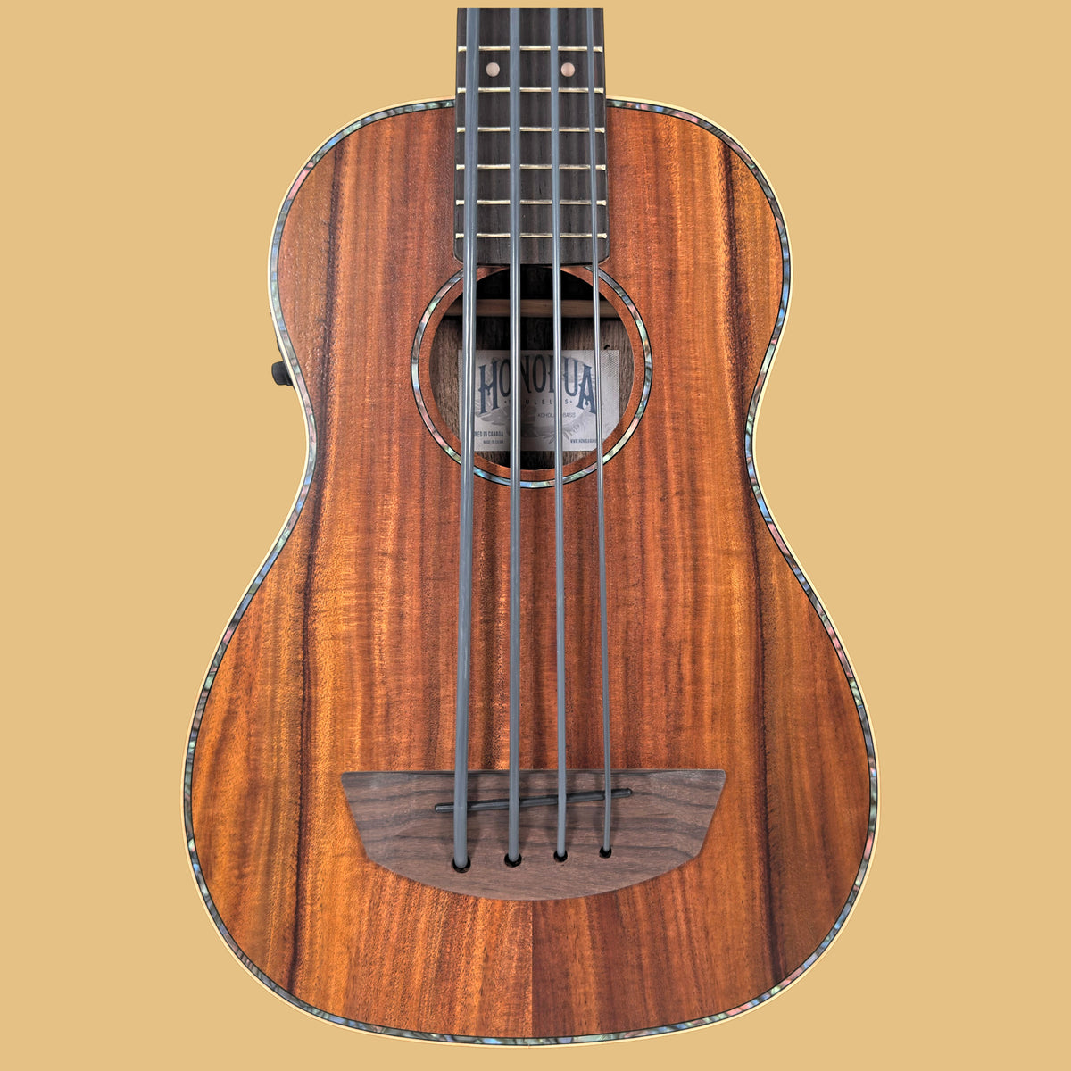 Kohola Solid Top Acoustic Electric Ukulele Bass