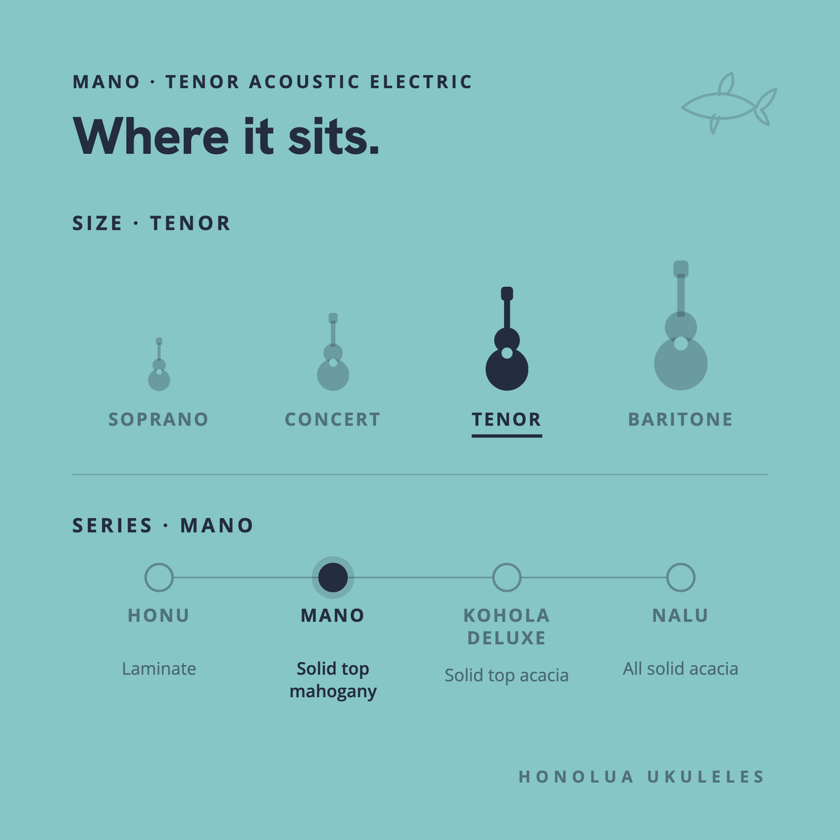 Where the Mano Tenor Acoustic Electric sits in the Honolua lineup