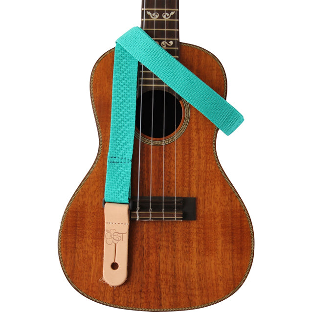 Sherrin&#39;s Threads Teal Poly 1&quot; Ukulele Strap ST1P-1726