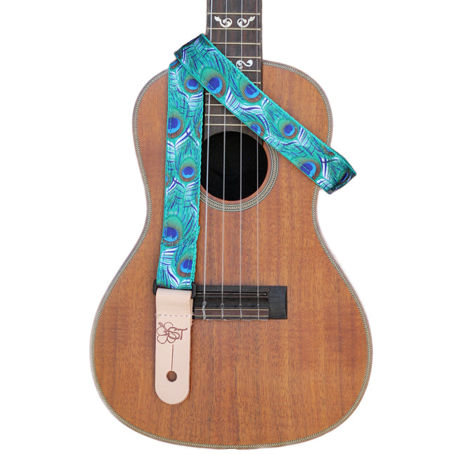 Sherrin&#39;s Threads Peacock Feathers 1&quot; Ukulele Strap ST1-2110